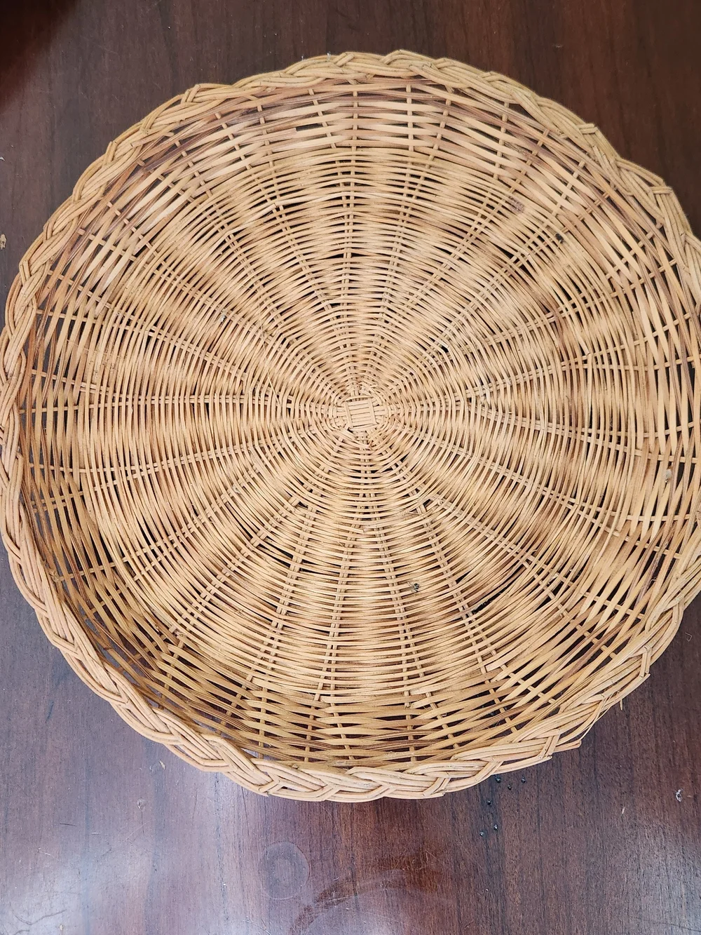 Vintage Set 6 10 Inch Wicker Paper Plate Holders Chargers Basket Trays Picnic